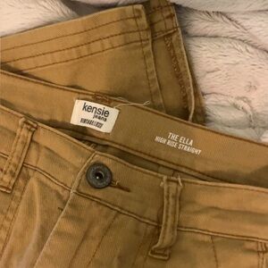 Kensie Camel High Rise Straight Jeans